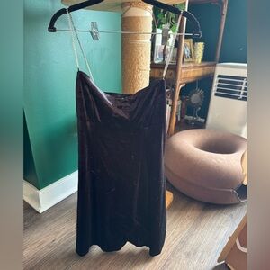 Rhinestone cami black velvet mini dress, H&M, medium